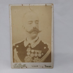 Cartolina Amedeo d’Aosta 1890 con breve bio dattiloscritta sul retro Macchie