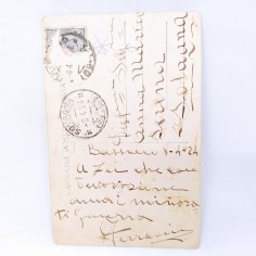 Cartolina aviatore Arturo o Francesco Ferrarin firmata in originale 1924 Macchie