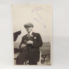 Cartolina aviatore Arturo o Francesco Ferrarin firmata in originale 1924 Macchie 2