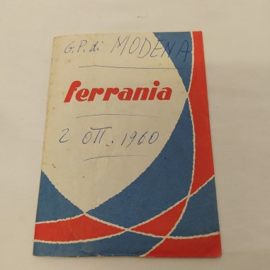 Busta Ferrania annotata con 6 negativi e 9 foto GP di Modena 2/10/1960 Buono