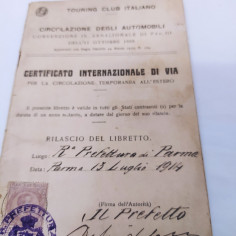 Certificato internazionale di via 1914 Touring Club Italiano Macchie 2