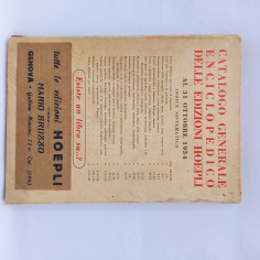 Catalogo genearale enciclopedico delle edizioni Hoepli 1954 Ingiallimenti