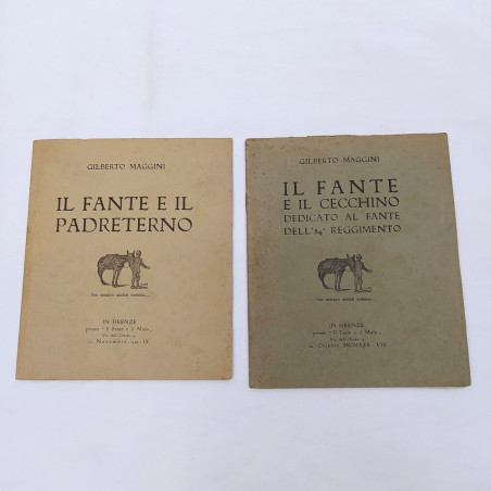 Lotto 2 numeri Il fante 1930 con dedica dell’autore Gilberto Maggini Macchie