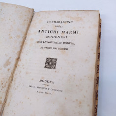 Dichiarazione degli antichi marmi modenesi Cavedoni 1828 Macchie 2