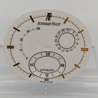 Quadrante orologio Audemars Piguet ovale bianco e oro originale nuovo
