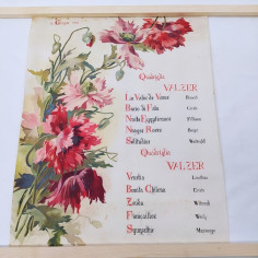 Manifesto dipinto balli Valzer Quadriglia 12 giugno 1902 Macchie