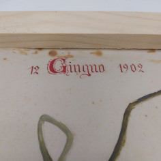 Manifesto dipinto balli Valzer Quadriglia 12 giugno 1902 Macchie 2