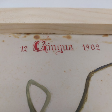 Manifesto dipinto balli Valzer Quadriglia 12 giugno 1902 Macchie