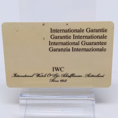 Garanzia internazionale orologio IWC in bianco non compilata