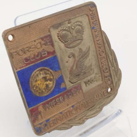Placca Rally tedesca 1964 Porsche Club smalti parzialmente rimossi