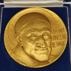 Medaglia in bronzo Saint Vincent de Paul e Sainte Louise de Marillac 1660-1960 2