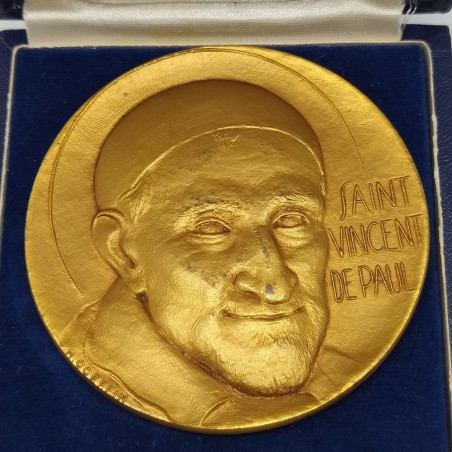 Medaglia in bronzo Saint Vincent de Paul e Sainte Louise de Marillac 1660-1960