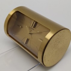 Orologio sveglia da tavolo svizzera Swiza a cilindro in ottone anni 60/70 2