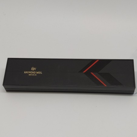 Confezione orologio Raymond Weil dimensioni 24,5x6 cm con interno scamosciato.