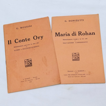3 libretti d'opera Verdi e Donizzetti ed. 1873, 1932, 1933 Segni del tempo