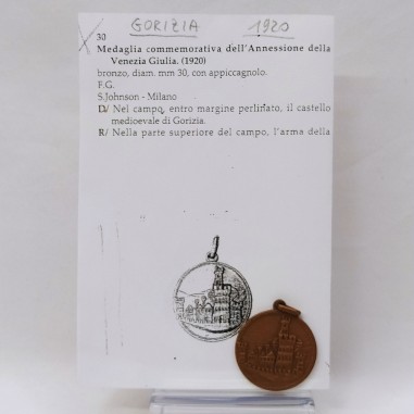 Medaglia commemorativa annessione Venezia Giulia 1920 in bronzo