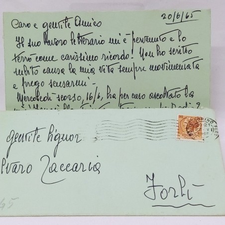 Lettera soprano Magda Oliviero 1965 Buono