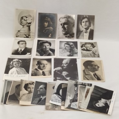 Lotto 31 foto e cartoline attori e attrici con autografi anni 30-40 Buono
