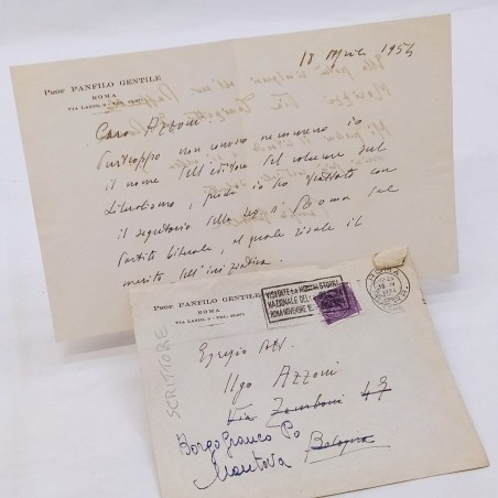Lotto 4 lettere scrittori Garrone, Ferrara, Gentile, Viansson-Ponté Buono
