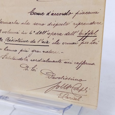 Lettera autoografa editore Ulrico Hoepli 1918 Buono