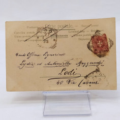 Cartolina con immagine Verdi con francobollo e timbri non leggibili Macchie 2