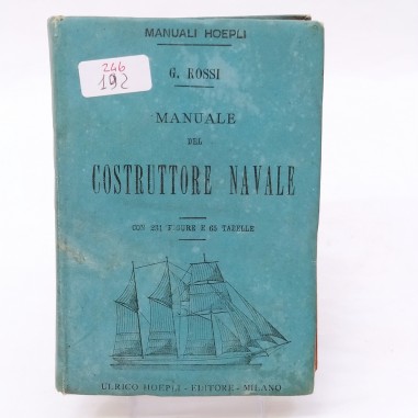 Volume Hoepli Manuale del costruttore navale 1986 Copertina scucita
