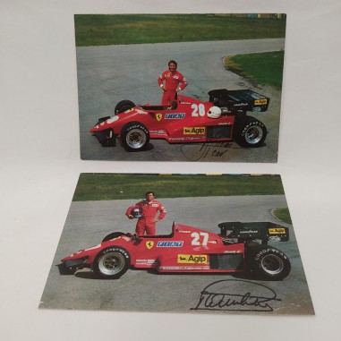 Lotto 2 cartoline Ferrari ufficiali Patrick Tambay e Rene Arnoux Buono