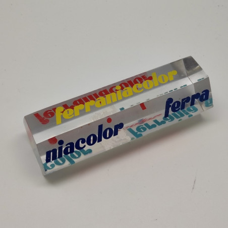Fermacarte Ferrania Ferraniacolor in plexiglass ottagonale trasparente