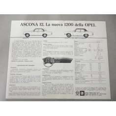 PROSPEKT BROCHURE DEPLIANT OPEL ASCONA 12 FOGLIO SINGOLO 2