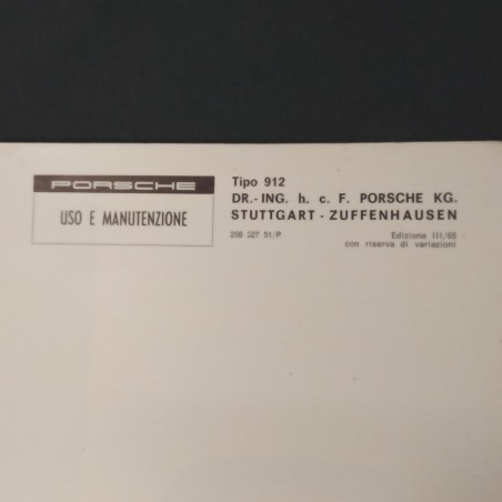 PORSCHE 912 libretto uso manutenzione anno 1965 italiano ottimo