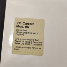 PORSCHE 911 Turbo & Carrera Owner's Manual Mod. 86 inglese 2