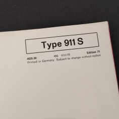 PORSCHE Type 911 S - 2,2 liter Owner's manual inglese 1971 2