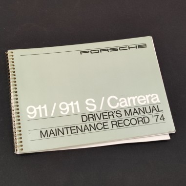 PORSCHE 911 911S 911 Carrera Driver's Manuale Maintenance Record 1974