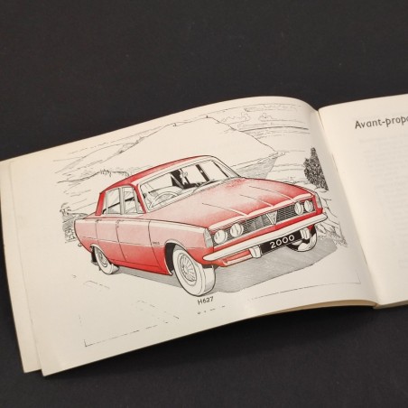 ROVER 2000 Manuel d'Entretien Piece 4832 edizione 1966 Francese