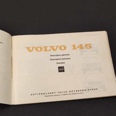 VOLVO 145 Manuel d'Instruction Volvo testo in francese stampato TP 767/1 1970