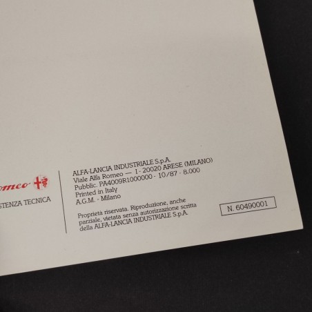 ALFA ROMEO 164 TD Libretto uso manutenzione 10/1987 ottimo