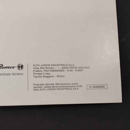 ALFA ROMEO 164 Turbo Libretto uso manutenzione 03/1988 ottimo