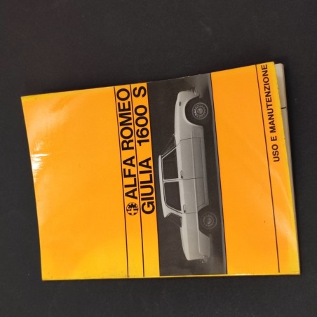 ALFA ROMEO Giulia 1600 S Libretto uso manutenzione 01/1969