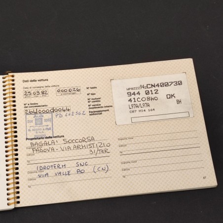 PORSCHE 924 Uso manutenzione 1982 Servizio assistenza parzialmente compilato