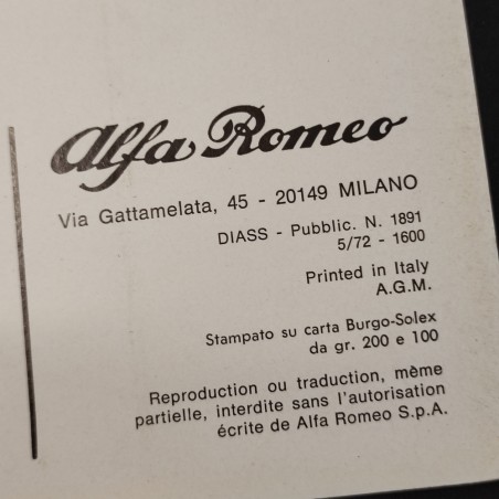 ALFA ROMEO Spider Junior 1.3/1.6 Conduite et entretien 05/1972