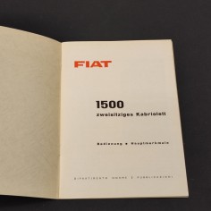 FIAT 1500 zweisitziges Kabriolett Betriebsanleitung 2° ausgabe VI 1960 2