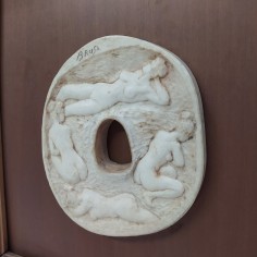 Scultura in osso Brusi Rinello su quadro in legno - Buono 2