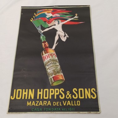 Manifesto Marsala John Hopps e Sons a firma Bazzi 1923 - Segni del tempo