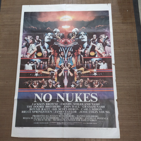 Manifesto film documentario musicale No Nukes 1980 - Segni di piegatura