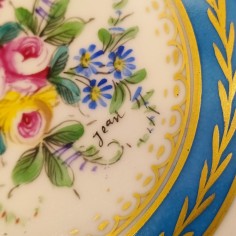 Piatto porcellana Dècor main Francia decorato a mano con finiture dorate - Buono 2