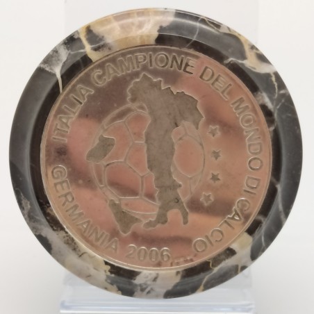 Fermacarte Italia Campioni del mondo calcio 2006 metallo e marmo - Piccoli segni