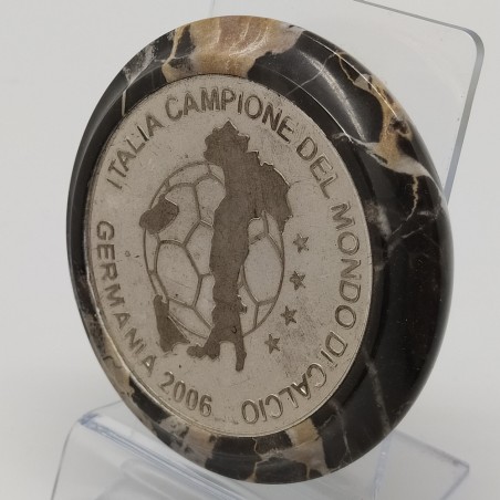 Fermacarte Italia Campioni del mondo calcio 2006 metallo e marmo - Piccoli segni