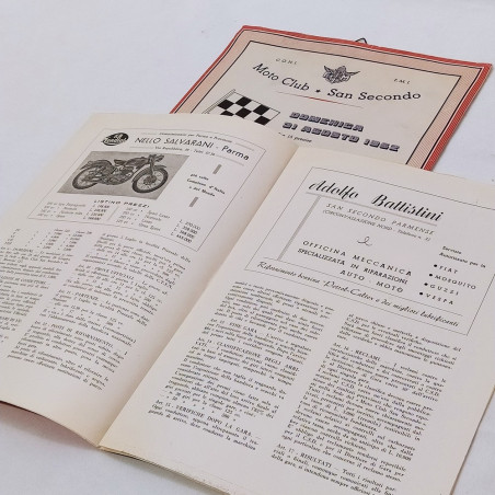 Programma e manifesto circuito motociclistico San Secondo 1952-53- Ingiallimenti