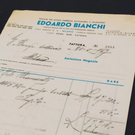 Lotto 21 fatture, circolari, lettere velocipedi Bianchi - Segni del tempo