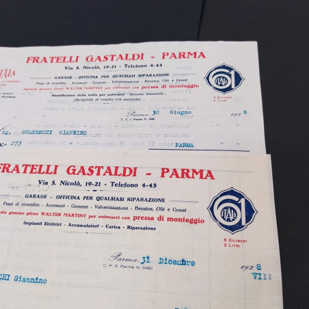 Lotto 6 fatture e lettere di ordinazione auto e cicli 1928-29-35-46